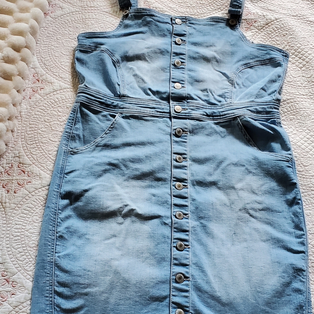 Wax Jean Sky Blue Button-Down Midi Dress